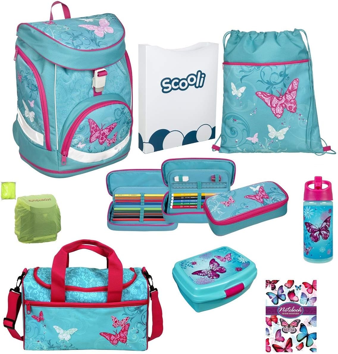 Hello Kitty school bag Set 21tlg. School cone 85 CM, Sports-Bag with rain cover / protective case, pencil case, Scooli HKGU8251