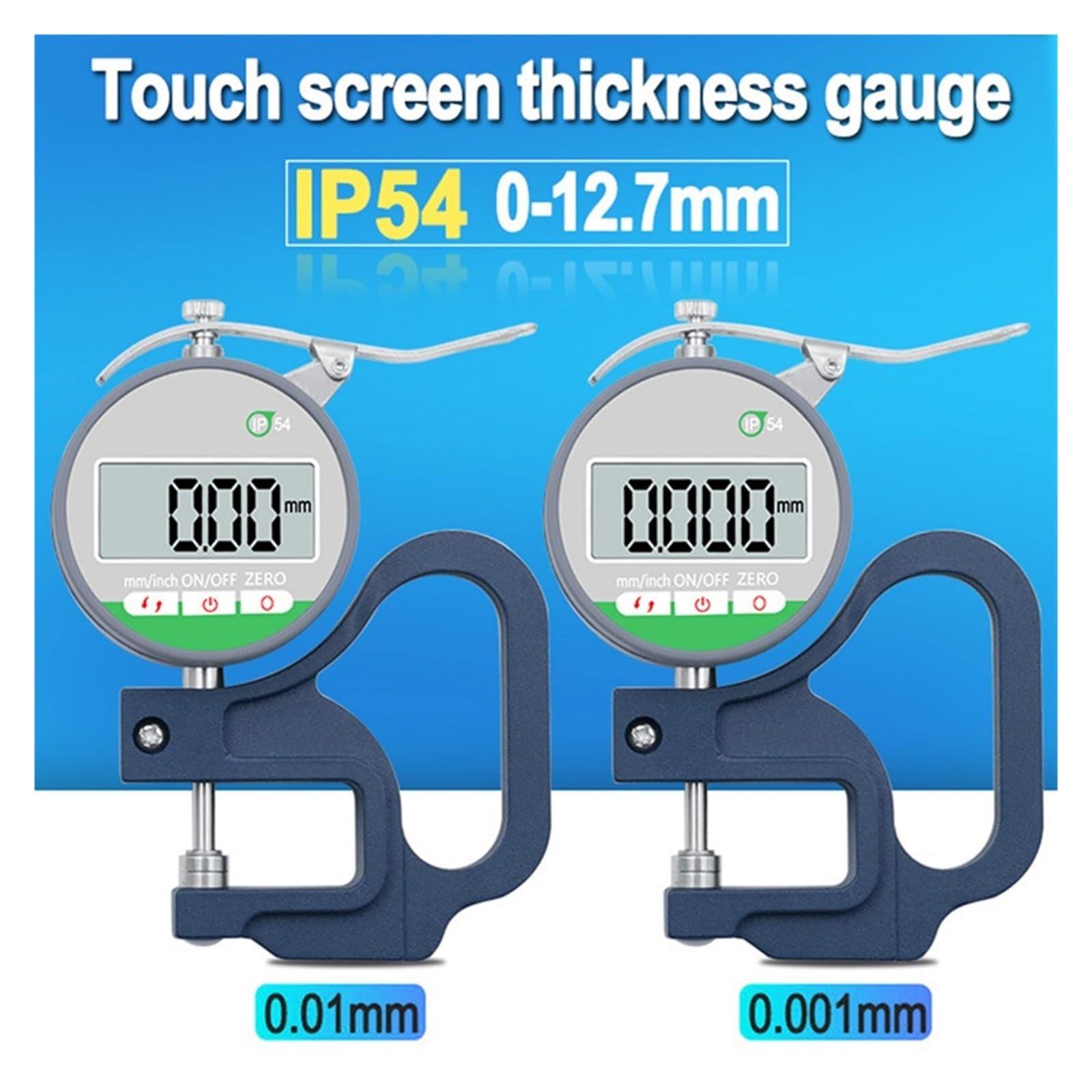 0.001MM 0-12.7mm precyzyjny cyfrowy miernik grubości IP54 wodoodporny i pyłoszczelny ekran dotykowy mikrometr elektroniczny(0.01mm)