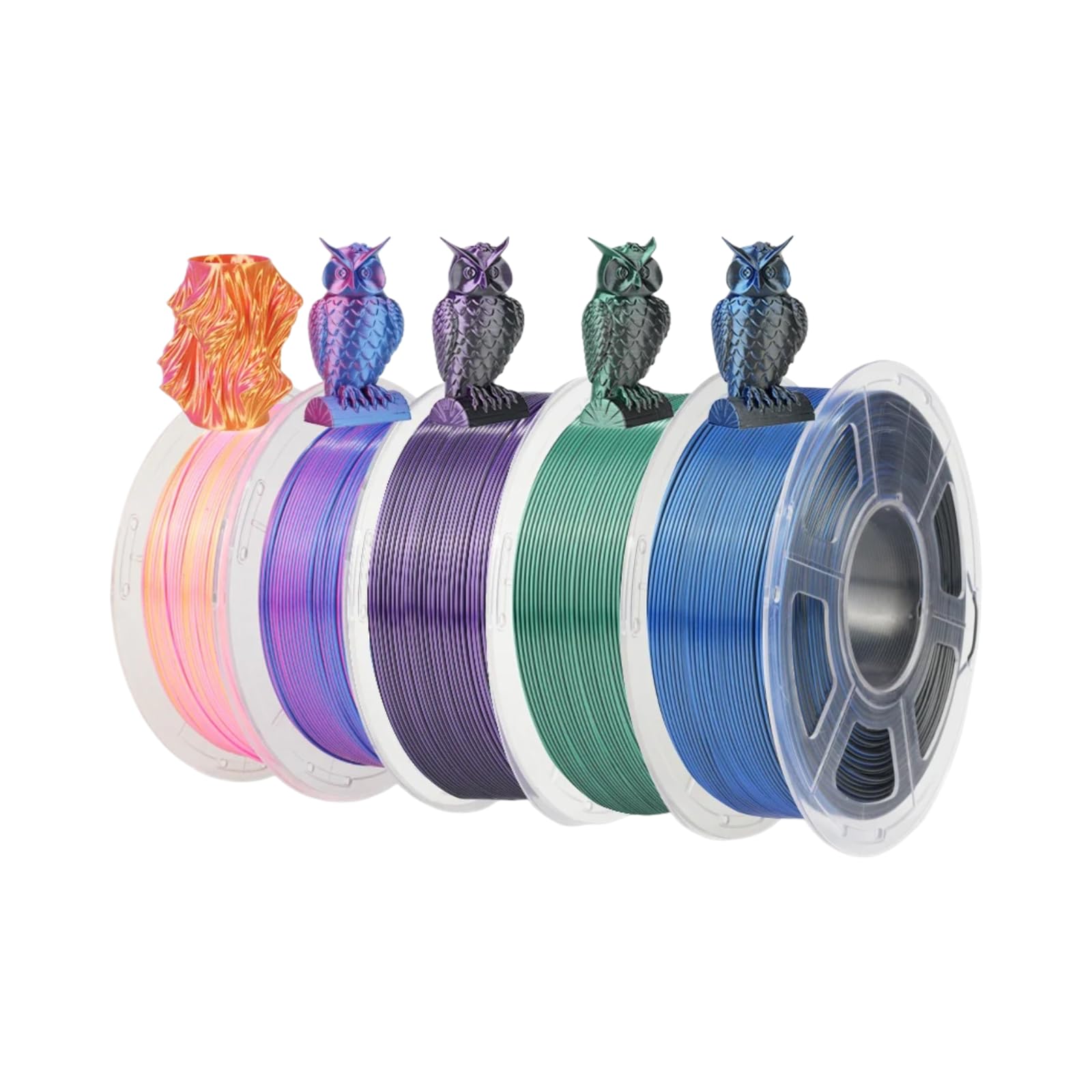 5 Rolls Seide Holz Marmor PLA+ PLA META PETG 3D-Drucker-Filament 1.75mm