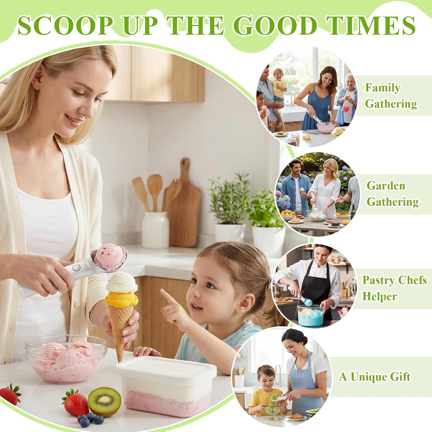cjc Heated ice Cream Scoop Rechargeable,Electric Warming Ice Cream Scooper