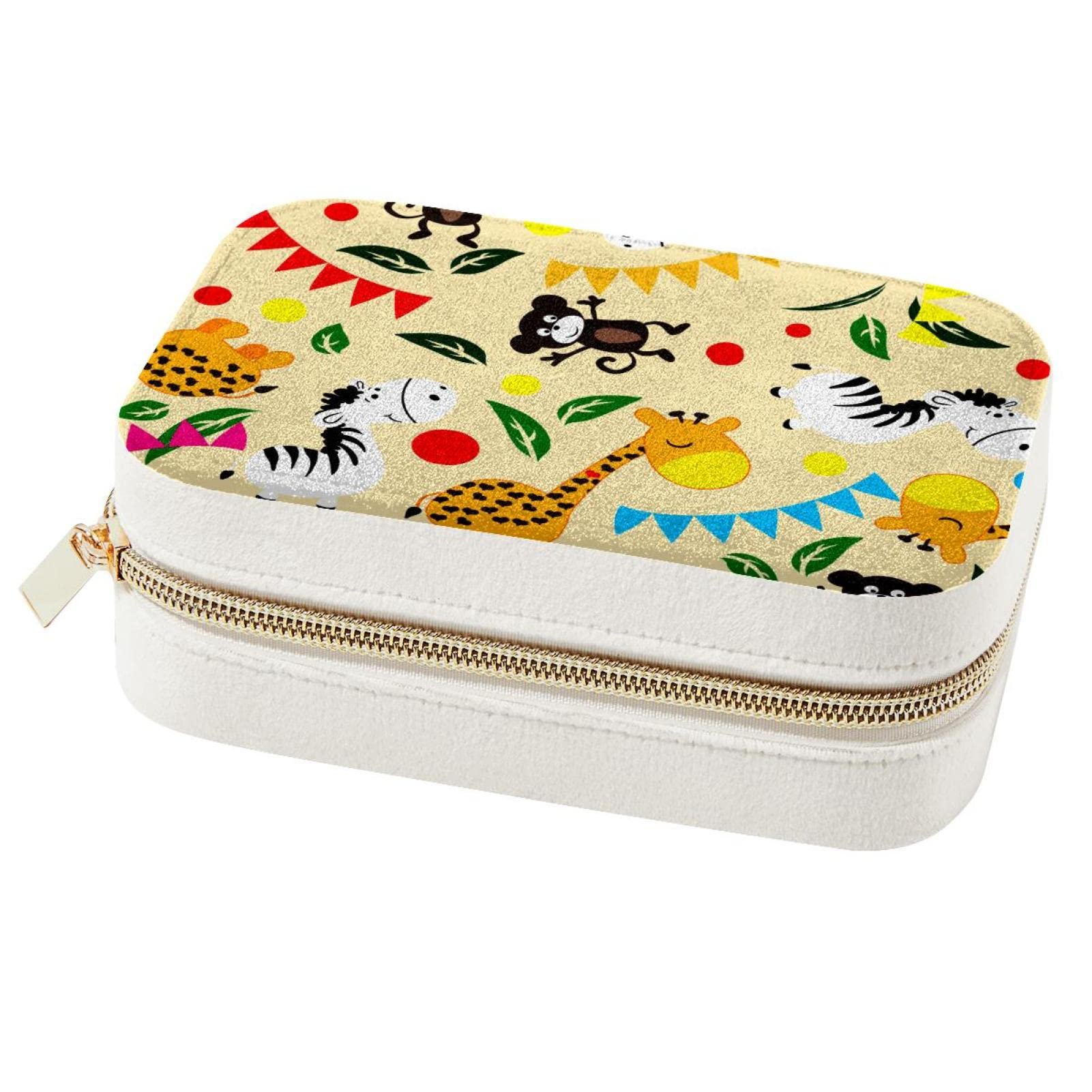 Boîte à bijoux portable jaune en forme d'animal pour voyage