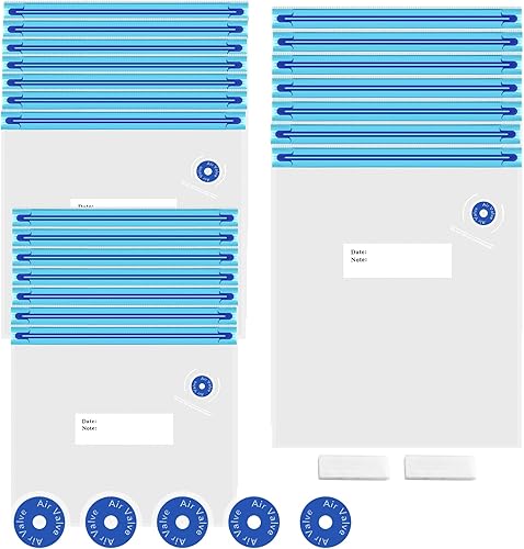 Bolsas Sous Vide de 28 unidades, sin BPA, reutilizables, con válvula de aire, almacenamiento de alimentos de doble capa para cocinar, almacenar