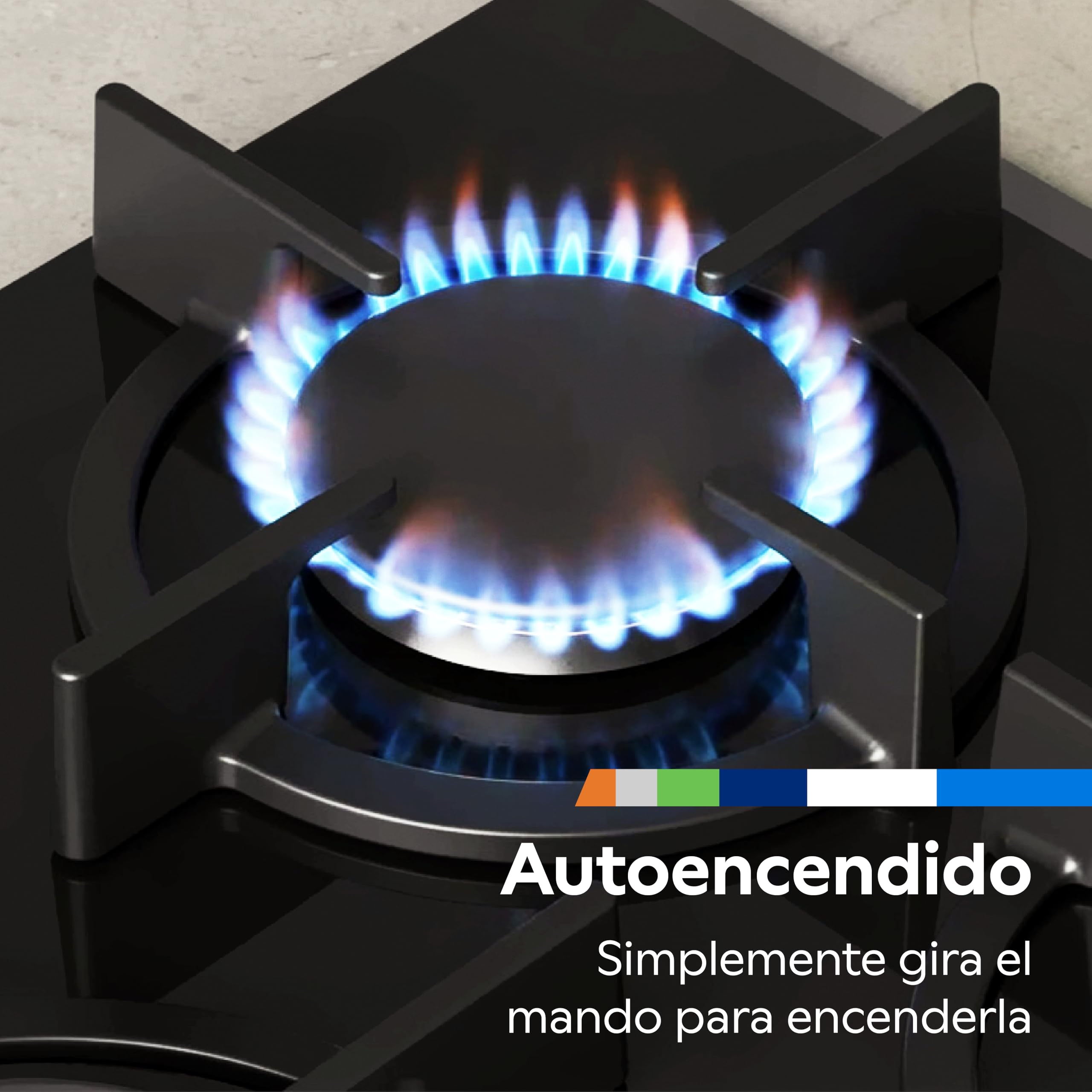 Balay - Placa de Gas, 60 cm de ancho, 4 Zonas de Cocción, Control de llama, Autoencendido, GasStop, blanco, 3ETX565CB