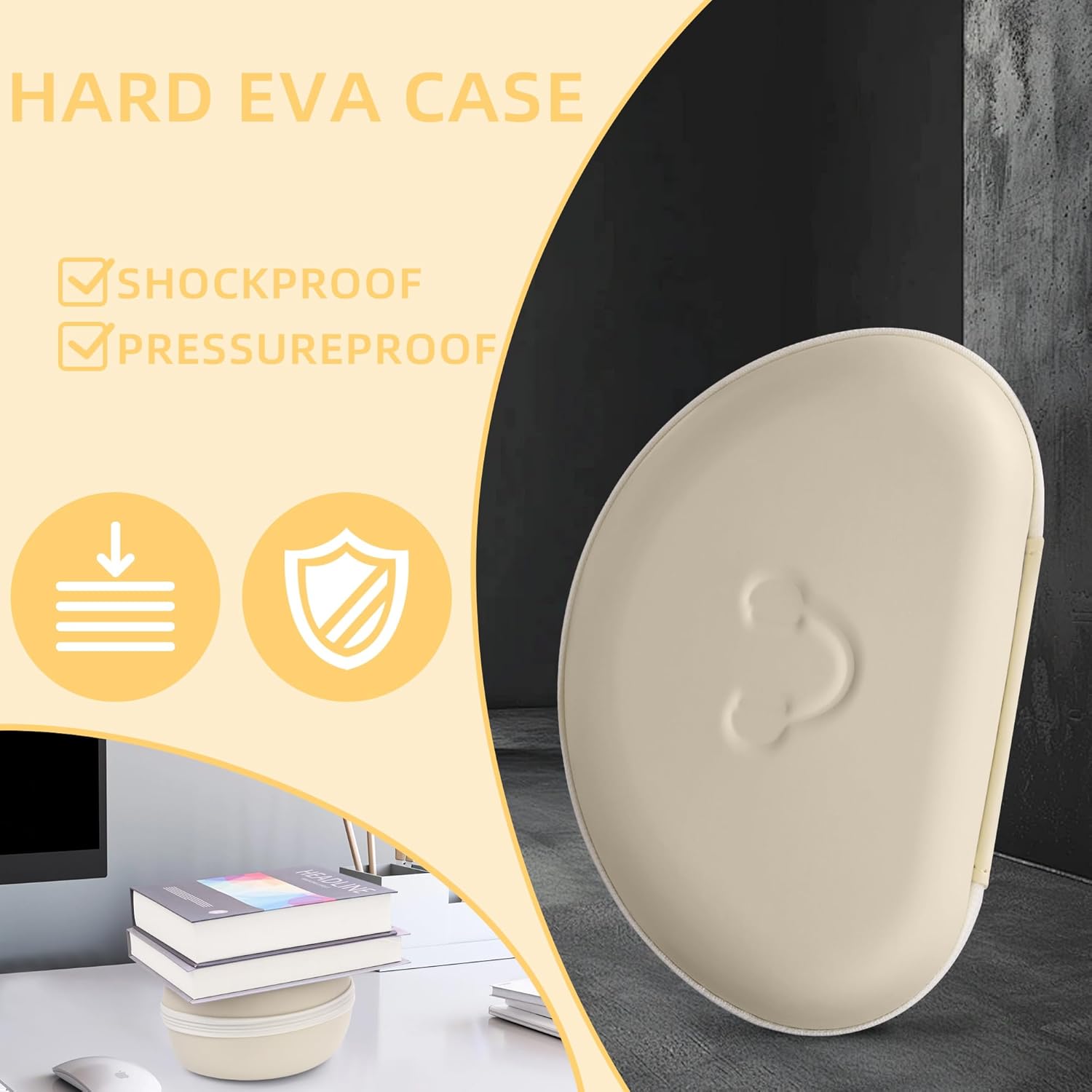 Portable Headphone Case for Beats Studio Pro / 3,Over Ear Headphone Storage Case with Large Space Pocket for Cables - Image 5