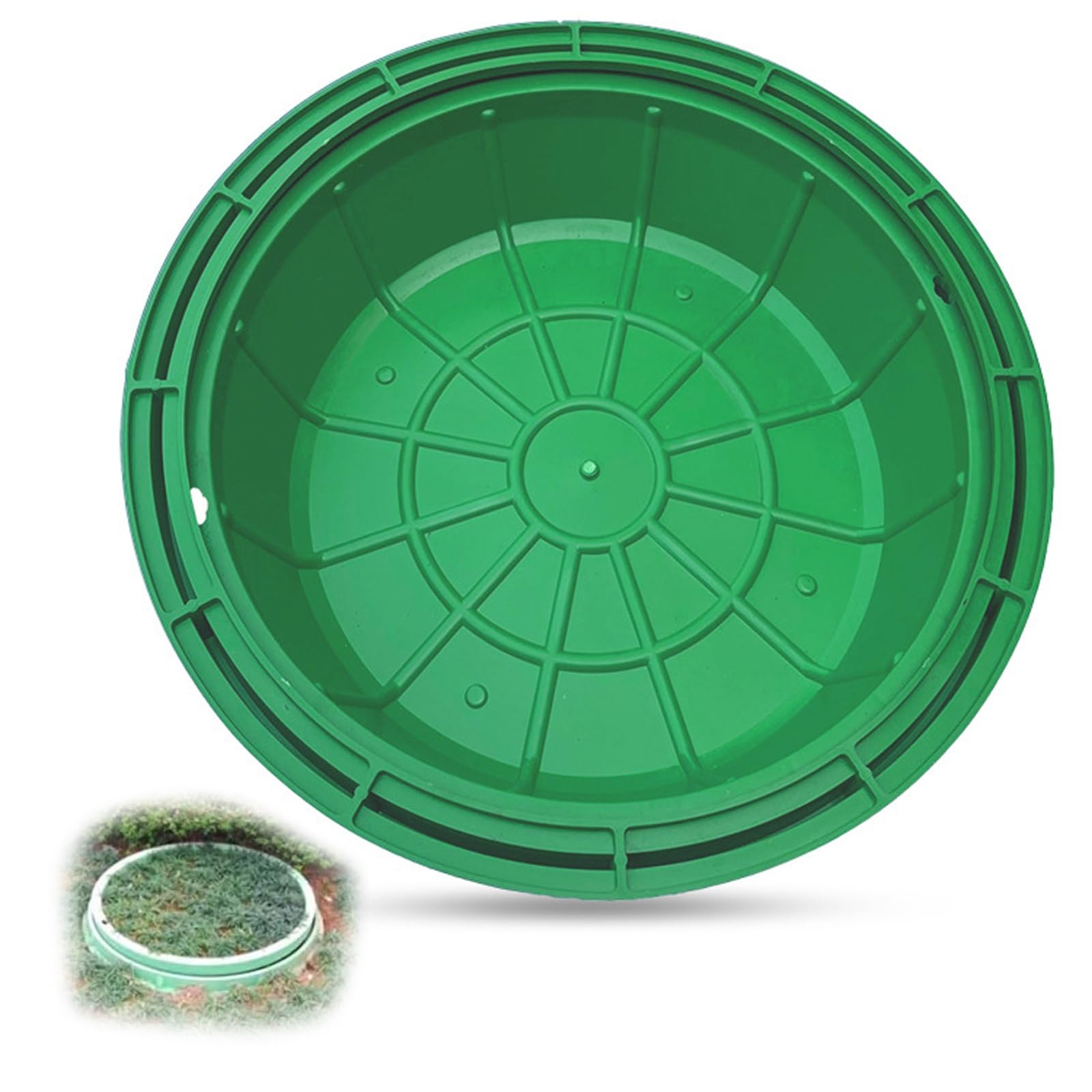 GJMSSMY Heavy-Duty 32x32in Round Plastic Septic Tank Manhole Cover, 200kg Load Capacity, PP for Wastewater Inspection, Commercial Use, 80x80cm