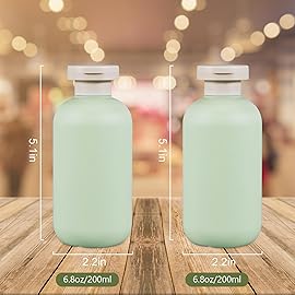 UMETASS 6.8oz Squeeze Bottles with Flip Cap, Refillable Plastic Travel Bottles for Creams, Lotion, Shampoo, Conditioner (2 Pcs)
