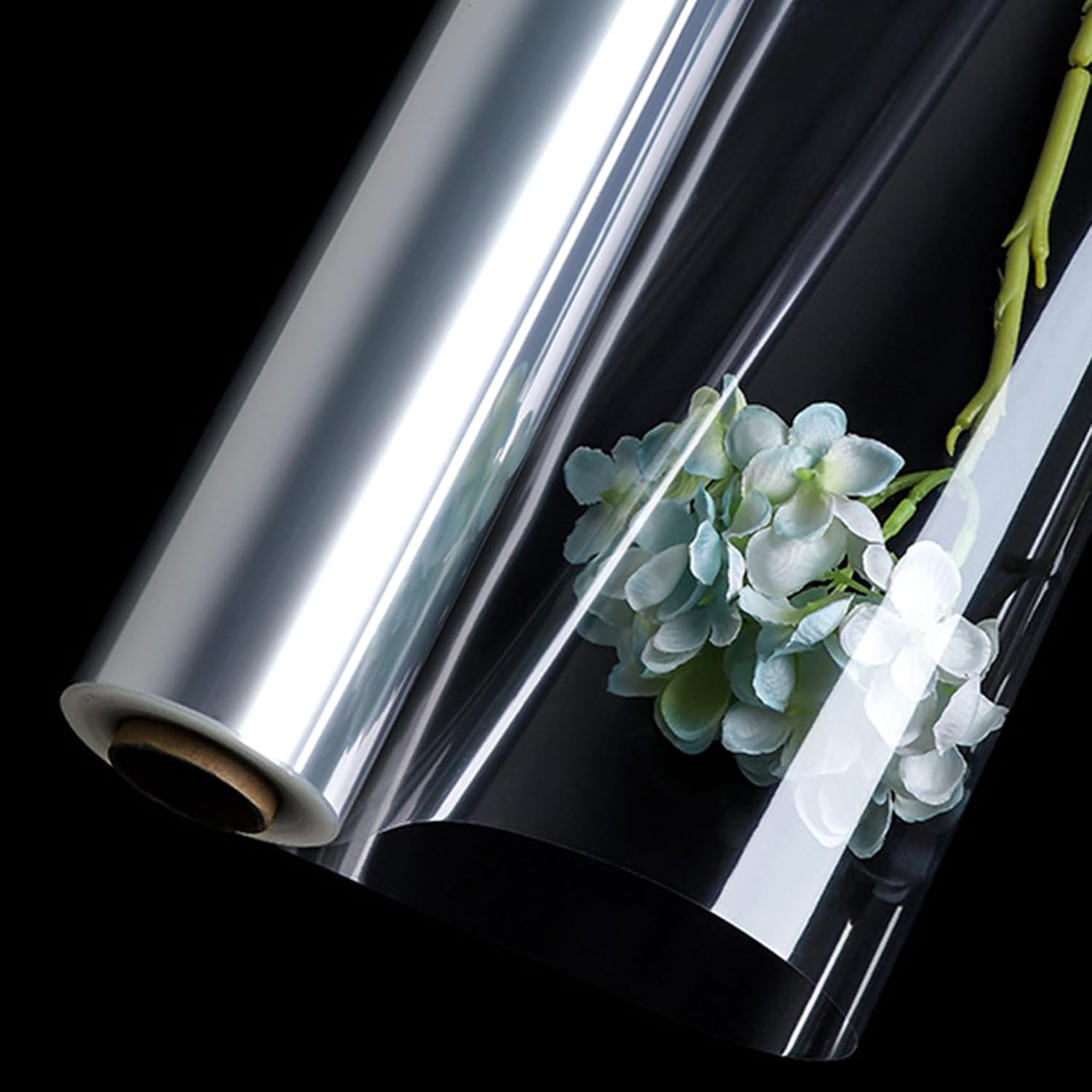 XILEDUO Clear Cellophane Wrap Roll, 15.7" x 49.2' 3 Mil Thick Transparent Wrapping Paper Waterproof Plastic Cello Film for Gift Baskets Treats Goodie Bouquets DIY Crafts Projects