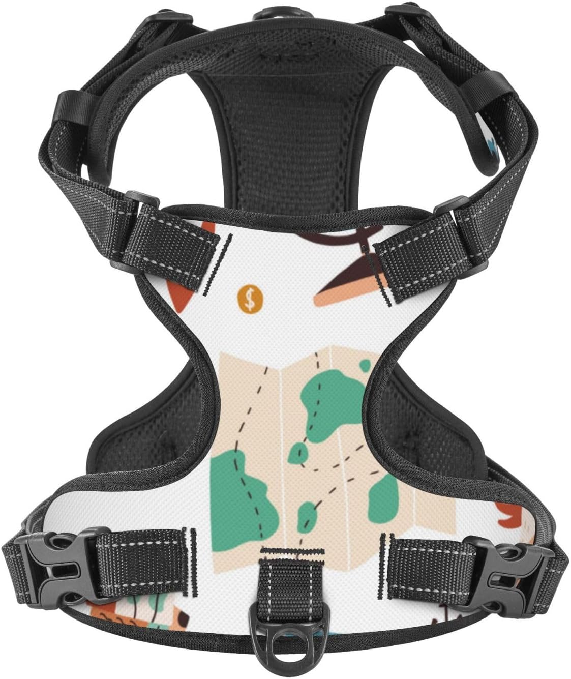 Travel1 Dog Harness,No-Pull Pet Harness with 2 Leash Clips,No Choke,Reflective,Adjustable Soft Padded Dog Vest for Small, Medium and Large Dogs (XL)