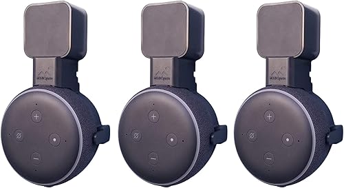 Vista 11 de Dot Genie Echo Dot Wall Mount El original Outlet Hanger Se adapta a Yaxa Echo Dot 3ª generación Sin sonido amortiguado Parrilla de Negro
