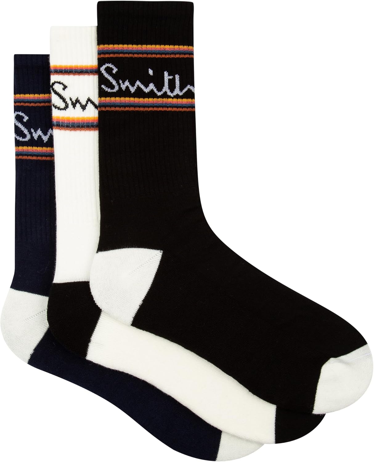 PS Paul Smith Men's 3-Pack Sports Socks, Multicolor, One Size
