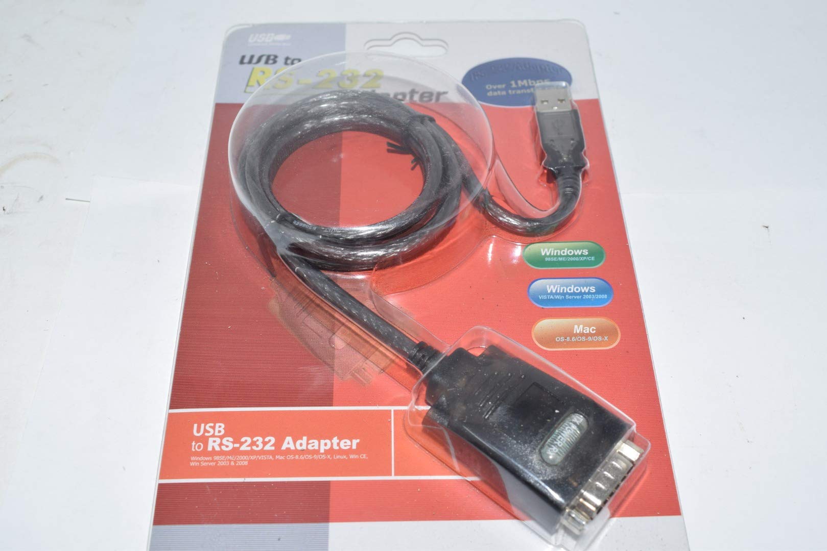 L-COM UMC-201 Converter Cable, USB to RS-232, 1M, Black