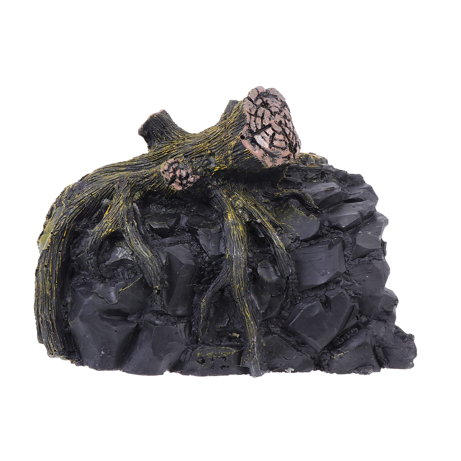 POPETPOP Reptichip Tree Stump Turtle Hideout Turtle Basking Platform Reptile Cave Turtle House Reptile Log Hideaway Reptile Hiding Cave for Tortoise Scorpions Frogs Reptiles