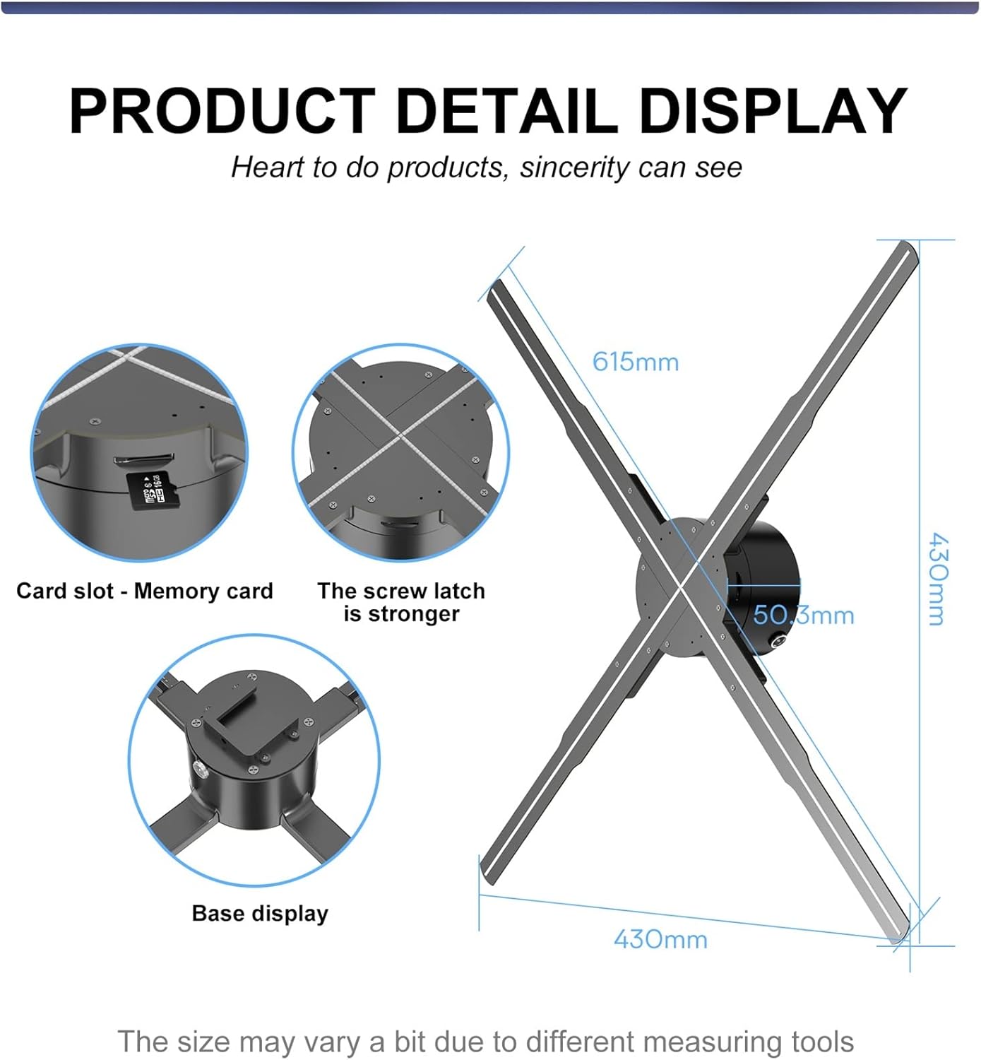 3d Hologram Fan, Projector Fan Commercial Advertising Display Lights Projector, Led Holographic Fan Spinner