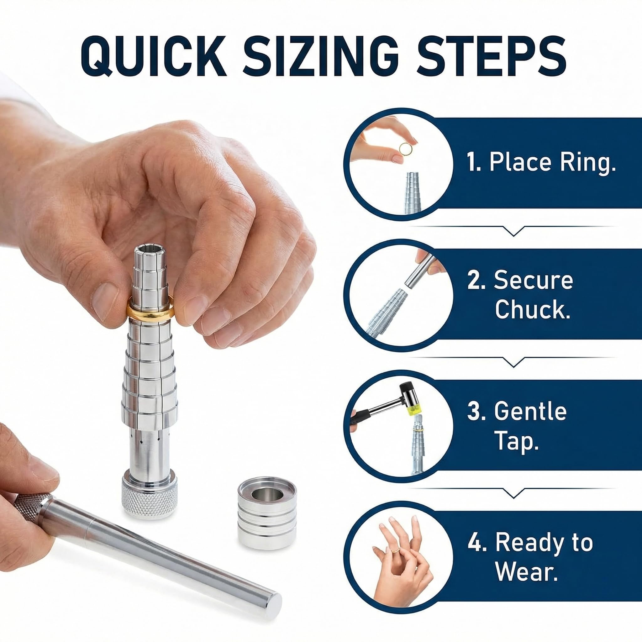 Profesjonalny Ring Sizer Set 3 Pz Espansore Manuale 17-24 mm