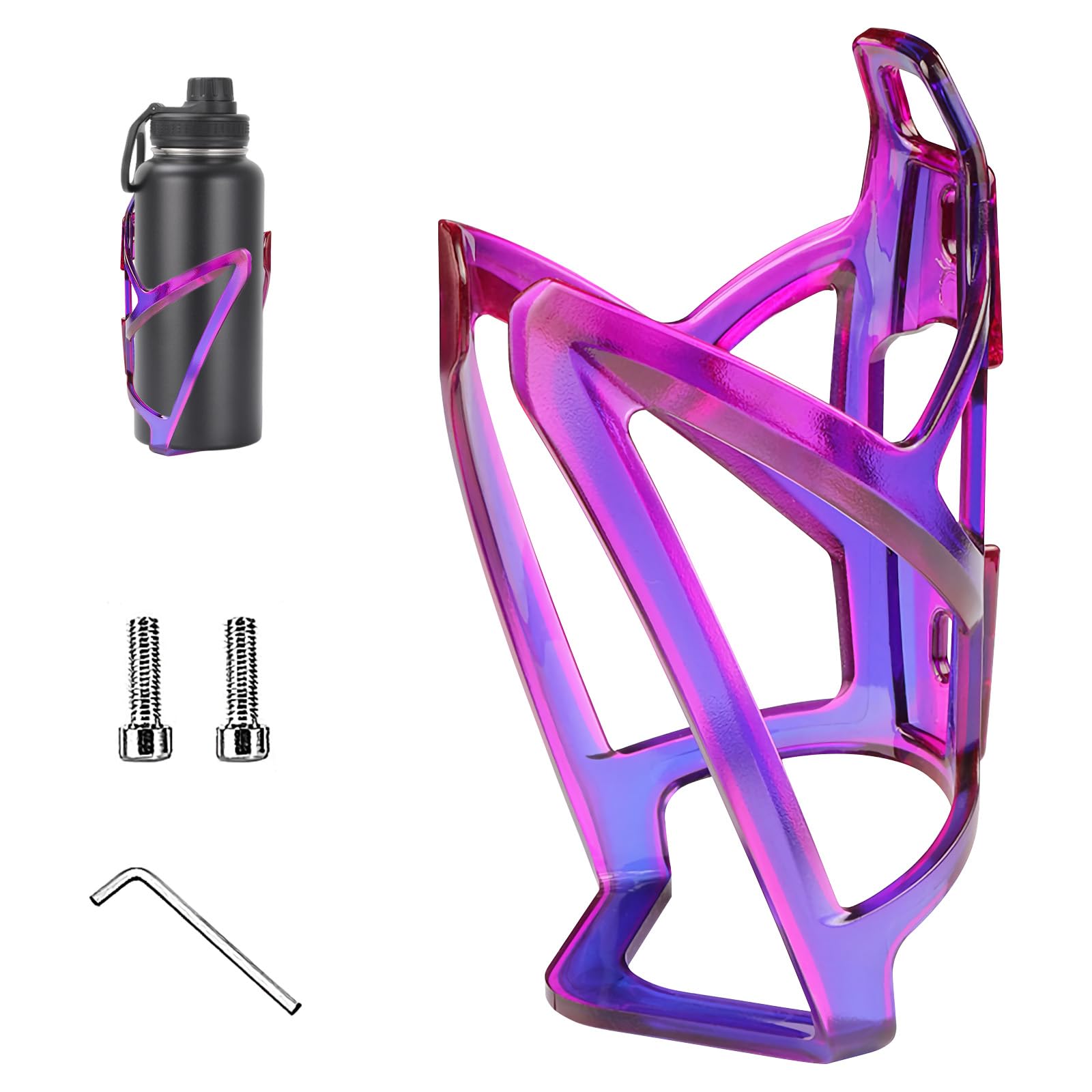 2 Piece Water Bottle Holder for Bike MTB Cup,13.5cm *7cm Mountain Bike Water Bottle Holder Cage with Screws Tool (Color B)