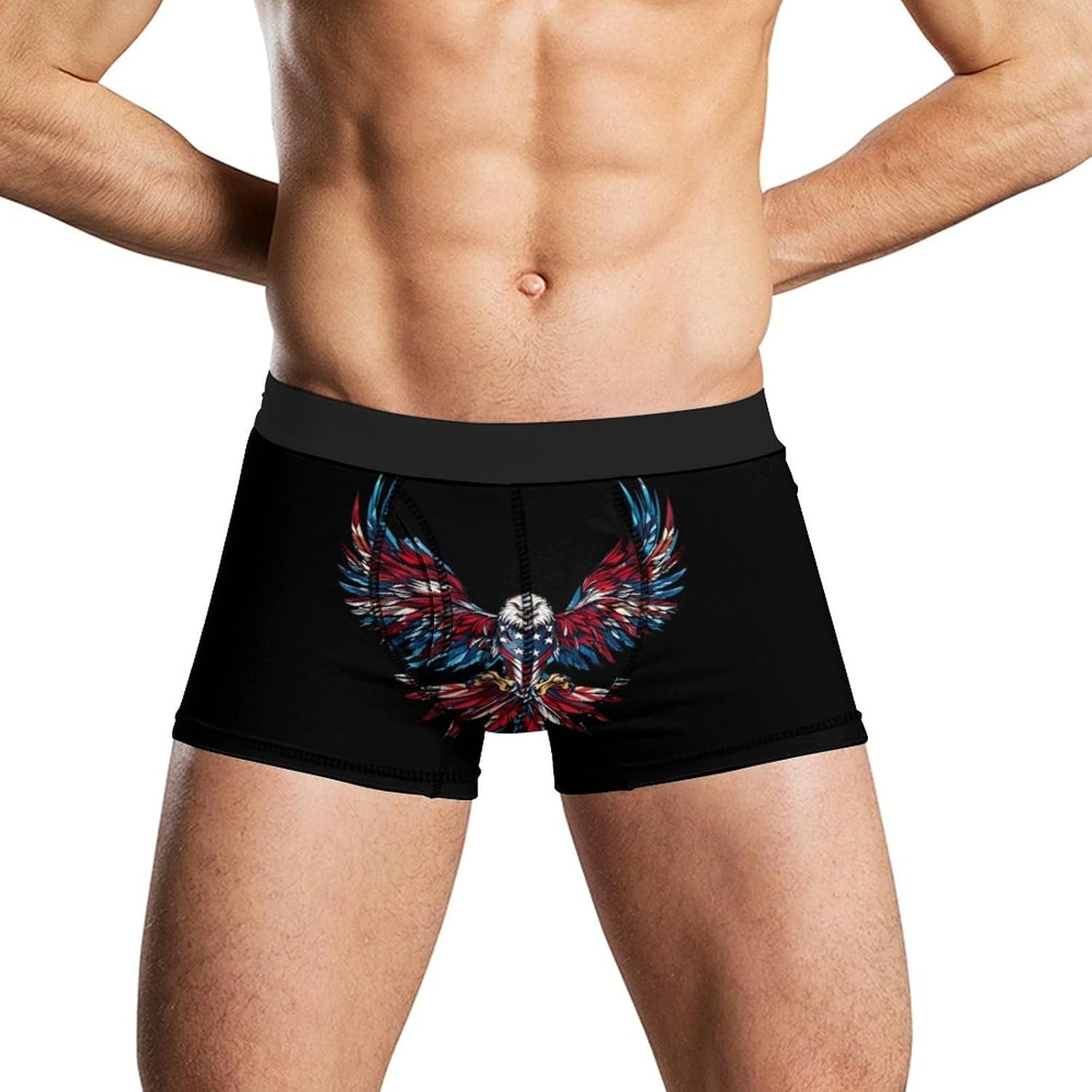 Hawks U.S. Flag Novelty Men's Trunks Soft Breathable Underwear Patterned Stretch Briefs