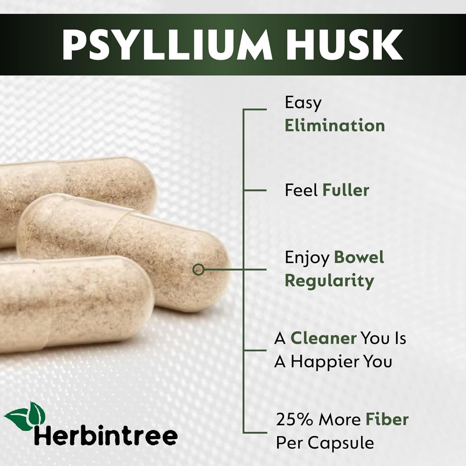 Organic Psyllium Husk Capsules 1500mg | High Fiber Supplement for Digestive Health, Gut Cleanse & Bowel Regularity | Gluten-Free, Non-GMO, Vegan, 90 Capsules - Image 4