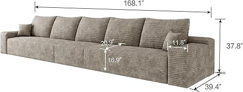 Miniatura 2 de Modern Modular Sectional Couches Sofa, 168 Inch Cloud Sectional Couch with Deep Seat, Upholstered Convertible Sofa Bed for Living Room Bedroom