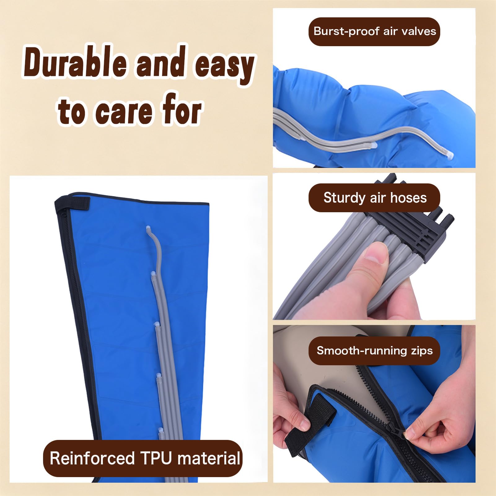 Máquina Presoterapia Para Casa, Masajeador De Piernas Compresión Neumática, Ajuste Automático De Presión, Desagüe Automático, Relajación Corporal Completa, Ideal Para Personas Con Piernas Hinchadas
