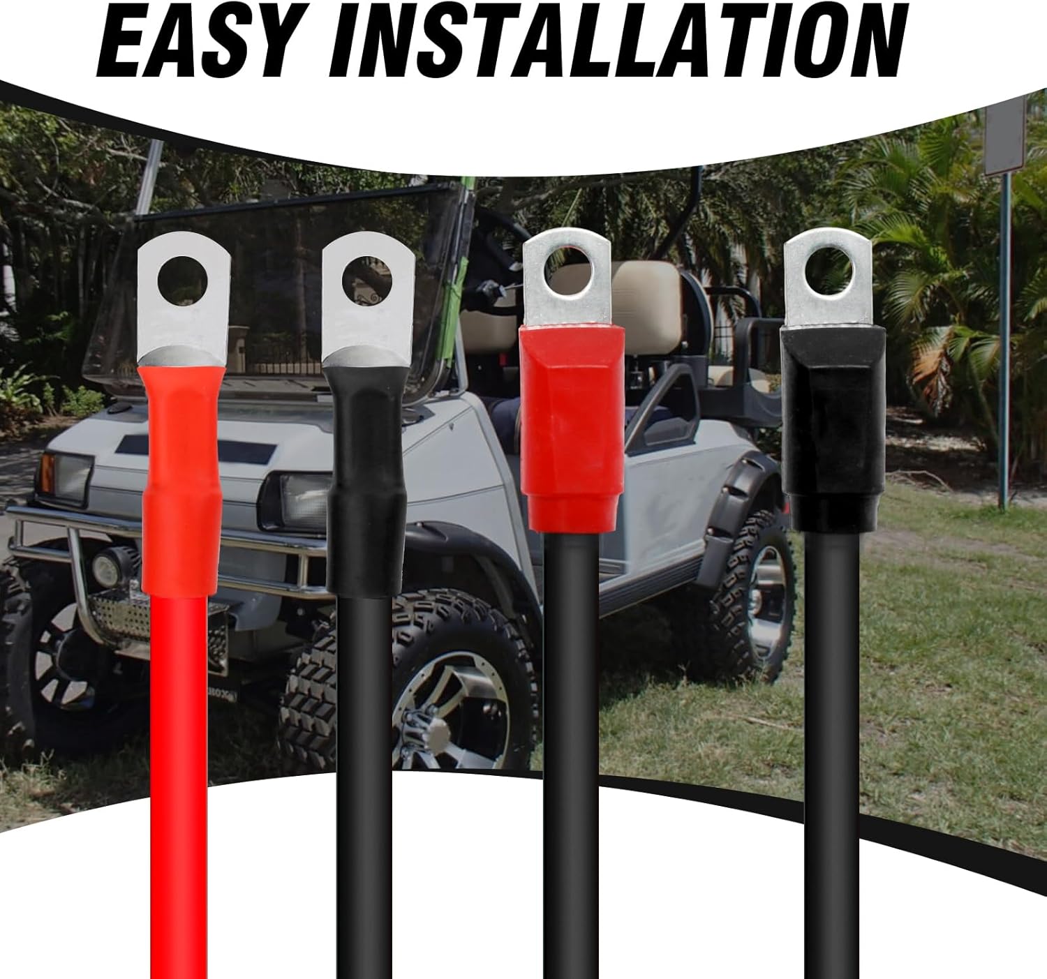 MDEOOSKY Heavy Duty 4 Gauge Golf Cart Battery Cable 7 PCS Set, Replacement for Club Car DS & Precedent 48V (1994-Up) Gas & Electric Models