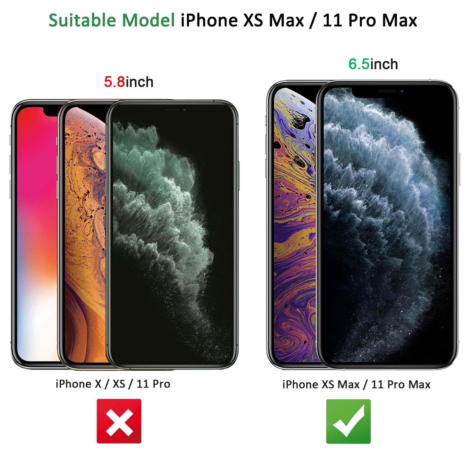 NEW'C 2 sztuki Szkło dla iPhone XS Max, iPhone 11 Pro Max (6.5 Cala) Hartowane i Folia Ochronna Ochraniacz Ekranu - Bez pęcherzyków powietrza, odporność na zarysowania