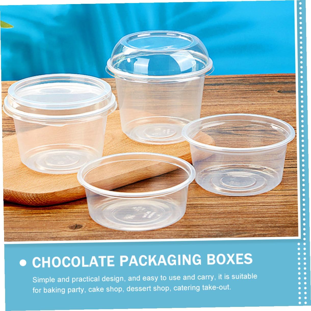 BESPORTBLE Dessert Packaging Box with Lid 360ml Plastic Food Storage Container for Fruit, Salad, and Snack Takeout, Reusable Cupcake Carrier for Home and Food