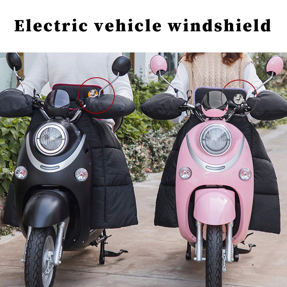 Générique Tablier Scooter, Couvre Jambe Scooter Gants de Guidon Roues Pare-Brise Moto Hiver Wiver Hiver Chaud Scooter Couverture la Jambe Scooter du Genou for Tablier véhicule électrique(Black)