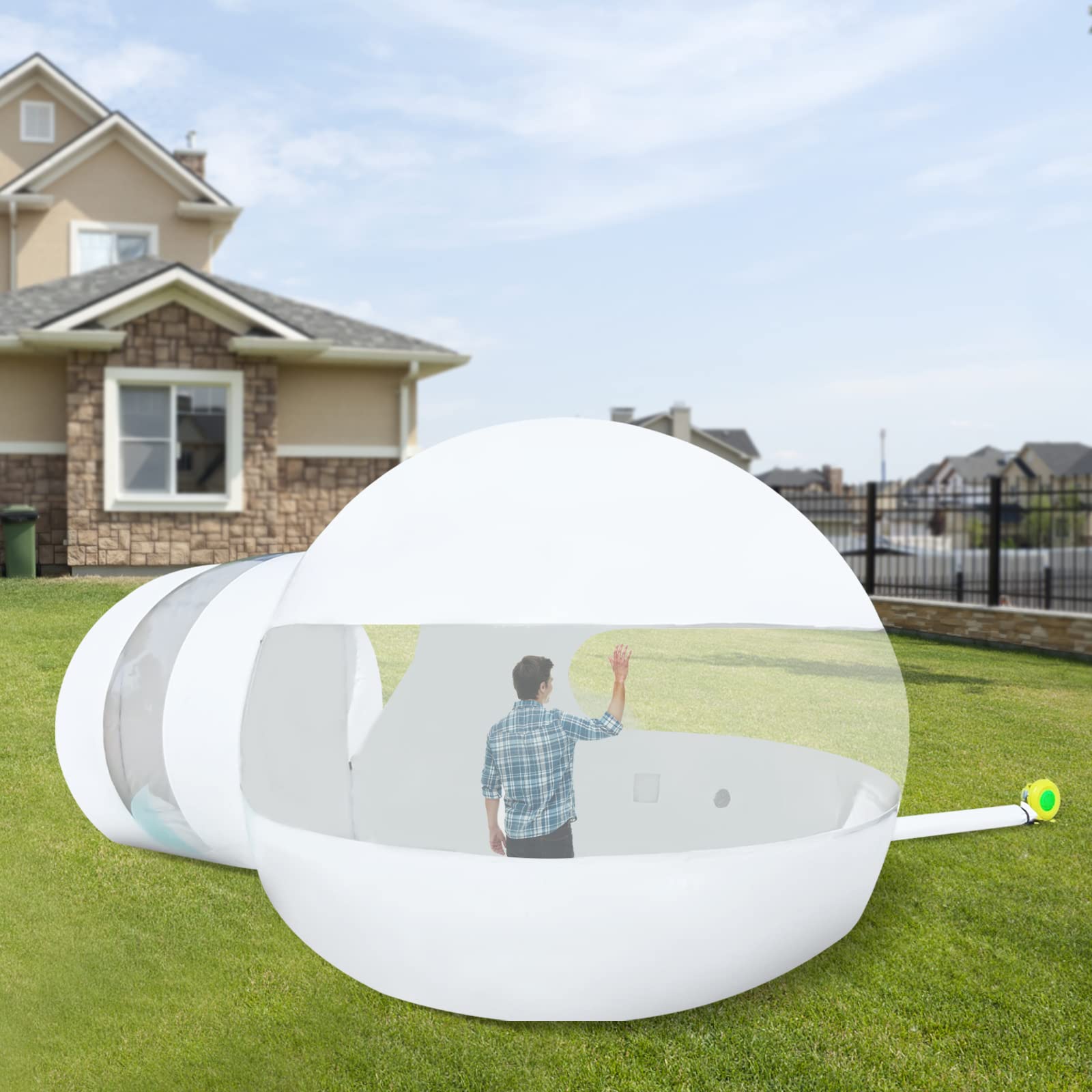 Inflatable Bubble House 10FT Clear Dome Camping Tent PVC Bubble Bounce House with Upgraded Double Air Duct w/Air Blower for Kids Camping Adult Family Party Stargazing