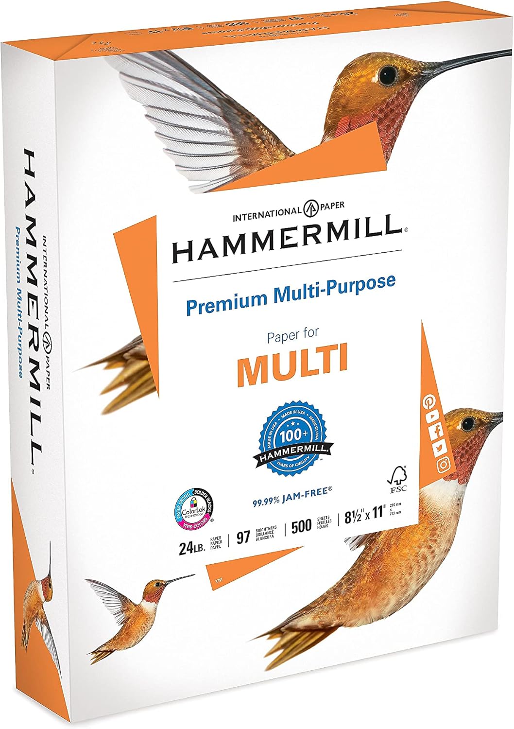 Hammermill Printer Paper, Premium Multipurpose Paper 24 lb