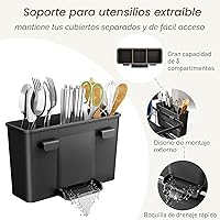 Vista 9 de SNTD Escurridor de Platos - Escurridor de Platos Pequeño para Encimera de Cocina, Escurridor de Platos de Acero Inoxidable con Soporte para Negro