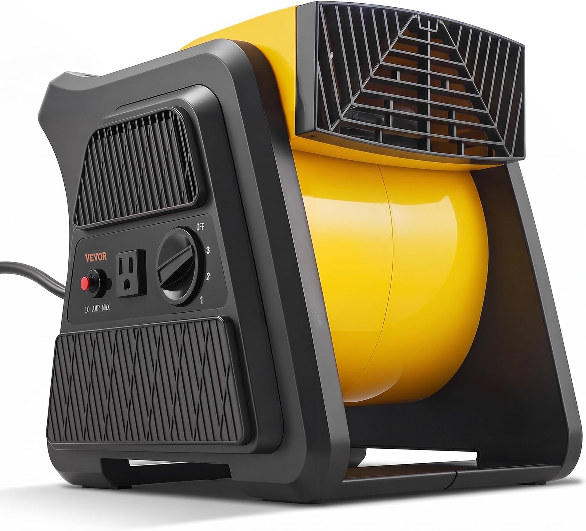 Pivoting Utility Fan, 600 CFM High Velocity Floor Blower for Drying