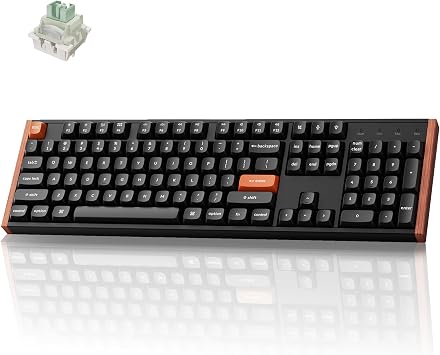 Keychron K10 HE Hall Effect Keyboard, Ultra-Fast Lime Magnetic Switch, Full-Size Tri-Mode Wireless Keyboard with Rapid Trigger, Adjustable Actuation, RGB, Aluminum + Wood Frame - Black