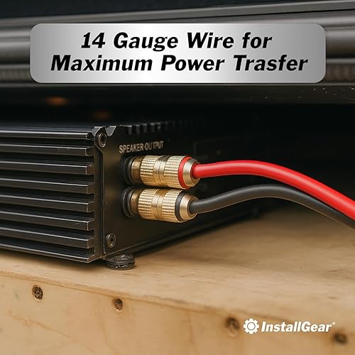 Miniatura 2 de InstallGear Cable de altavoz de calibre 14 AWG de 30 pies y cable táctil suave negrorojo gran uso para altavoces de automóvil estéreos altavoces de