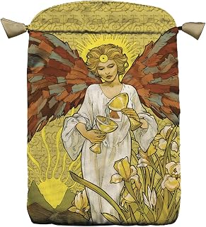 Golden Art Nouveau Tarot Satin Bag