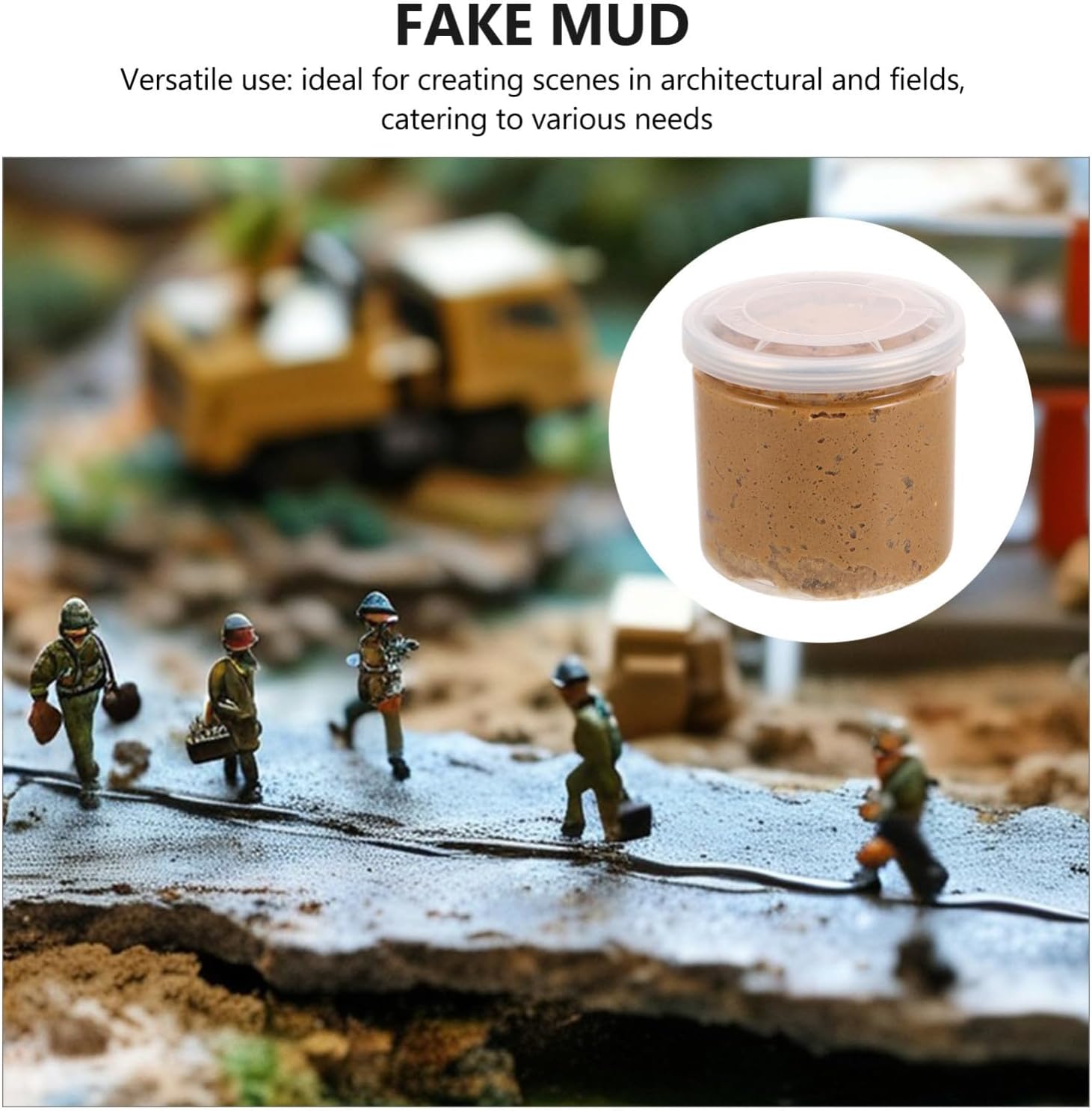 Landscaping Mud Terrain Sculpting Clay for Miniature Dioramas, Micro Landscape Soil Paste in Wilderness Color, Topography Base Material for Model Scenery and Garden Bed Crafting
