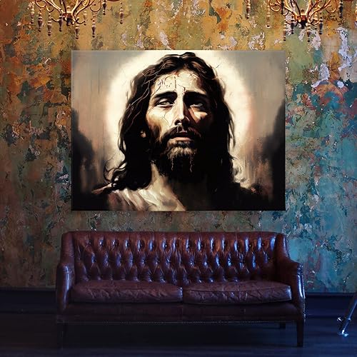 Vista 84 de Sense Canvas Jesús 1 - Lienzo decorativo para decoración del hogar, póster de pared XL, 48 x 36 / 1.5 pulgadas Jesús 1,Jesús 17,Jesús 18,Jesús