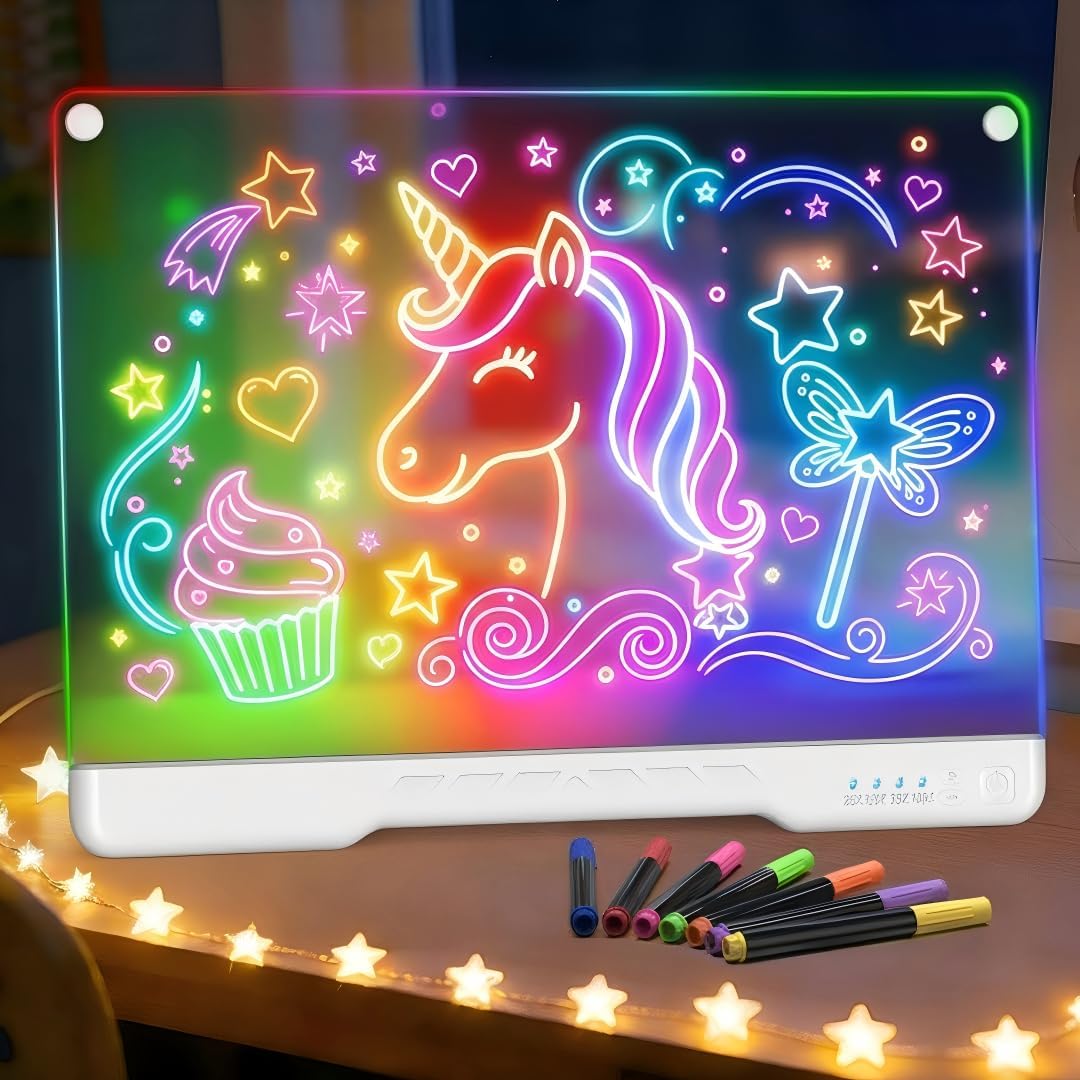17" Rechargeable LED Drawing Board for Girls, Back to School Gifts for Kids