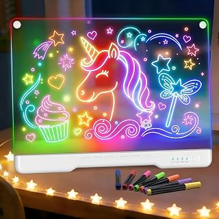 17" LED Drawing Board for Kids, 3 4 5 6 7 8-12+ Year Old Girl Birthday Gift