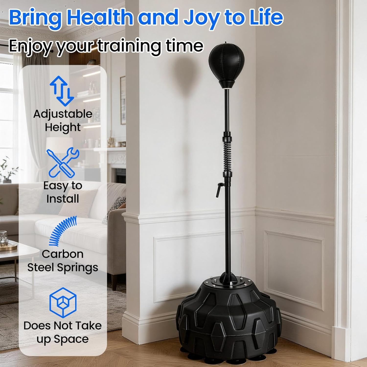 Reflex Bag Boxing,Adjustable Standing Punching Bag | Speed Ball Floor Standing Boxing Equipment for Fitness Training Home Gym