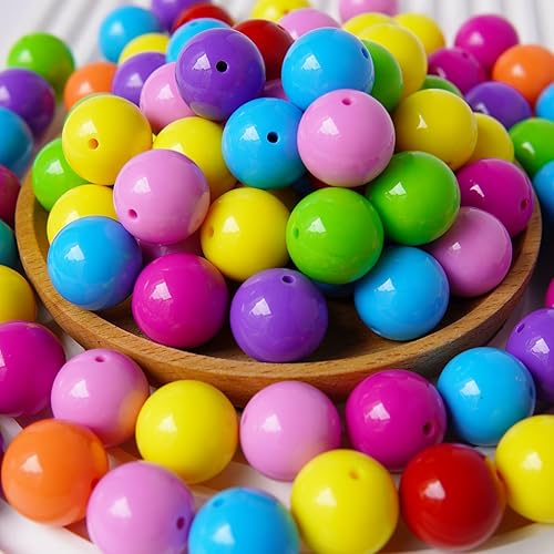 Miniatura 4 de Vuadiben Cuentas de goma de mascar de 0.787 pulgadas para bolígrafos con cuentas, collares, pulseras, llaveros, cuentas acrílicas, kit de bricolaje