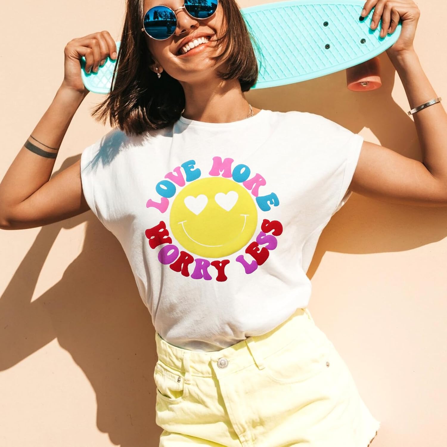 Glow in The Dark Puff HTV Vinyl -12"* 10" 6pcs Neon Yellow Puffy HTV Iron On Vinyl Puffy Heat Transfer Vinyl for T-Shirts Puff