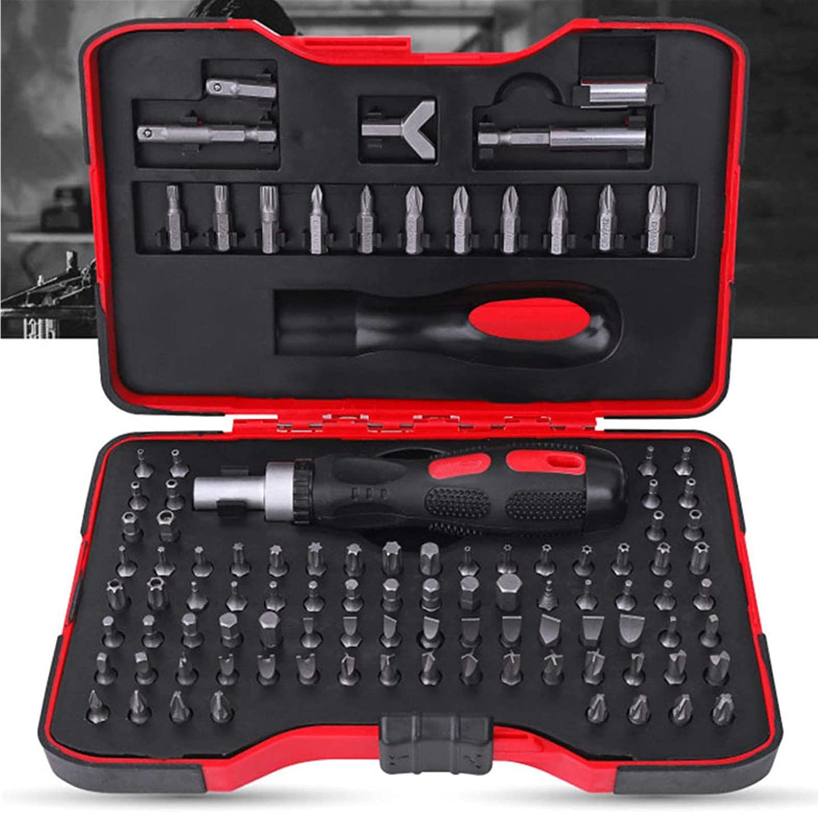 Set di Punte per cacciavite Multifunzione da 101 Pezzi 1/4" 6,35 mm per la Manutenzione Domestica Quotidiana Accessori per Utensili elettrici Set di cacciaviti con custo