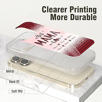 Amazon.com: Mom Red Paild Phone Cases with Best Mama Quotes