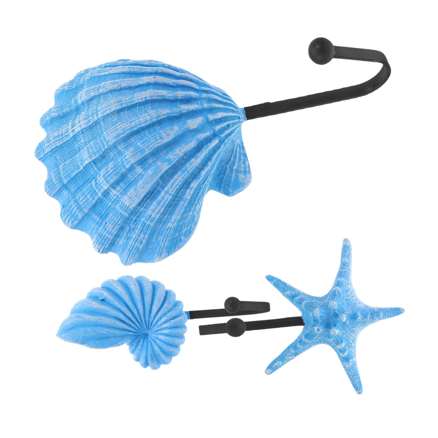 Crochets en fer forgé style océan et résine sculptée au charme authentique