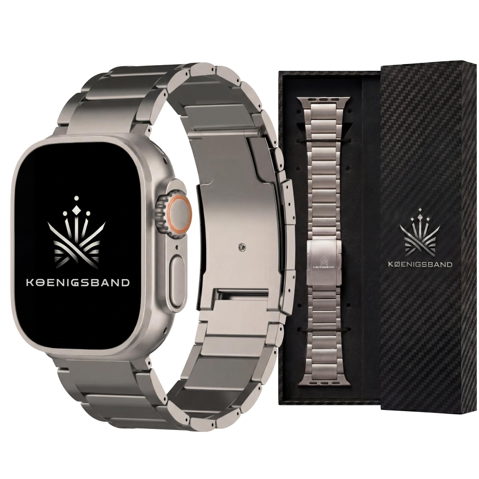 KOENIGSBAND Titan Armband Kompatibel mit Apple Watch Ultra 1/2/3 Armband 49mm – Titanium Ersatzarmband für iWatch Ultra Armband