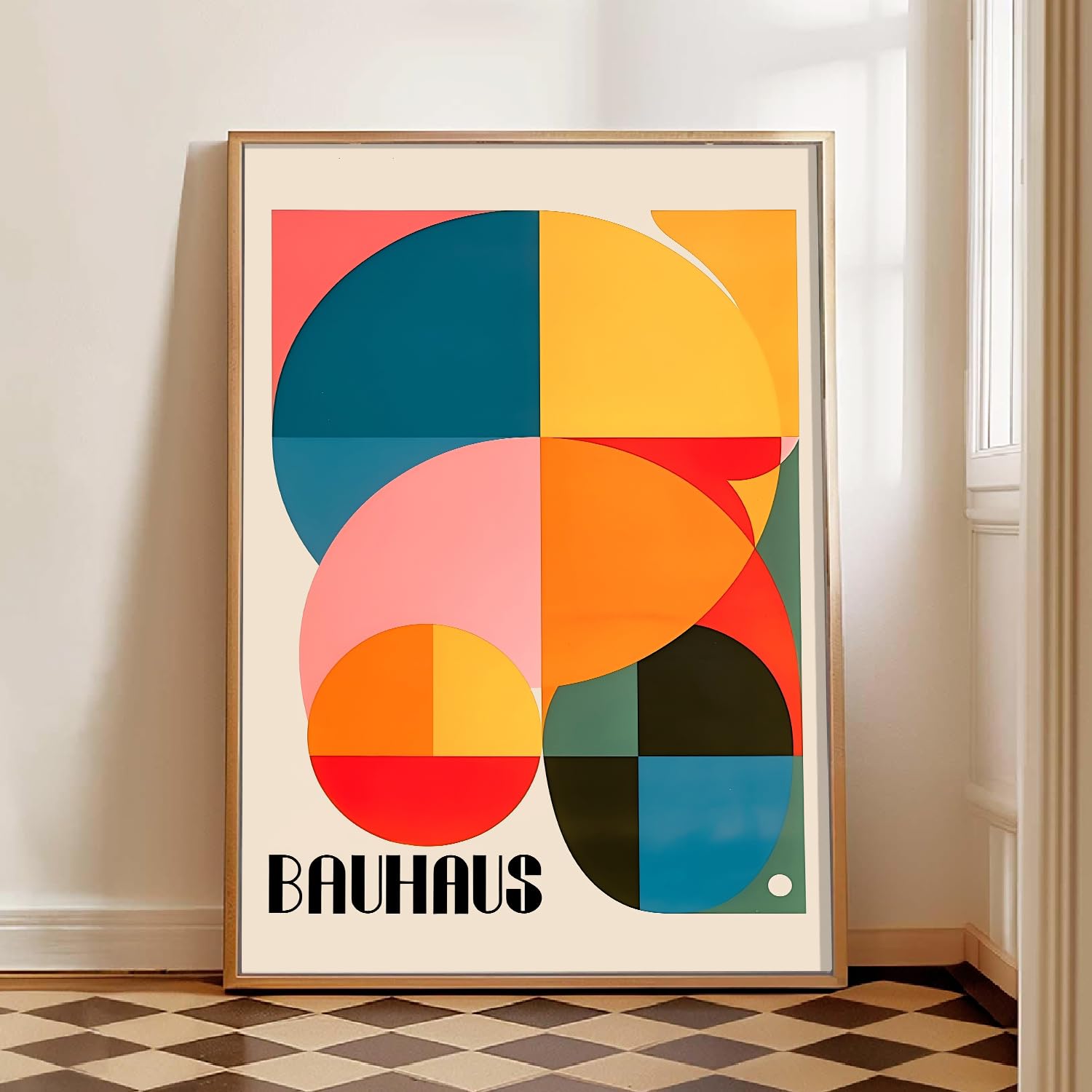 Amazon.com: Colorful Geometric Wall Art Blue Orange Color Block