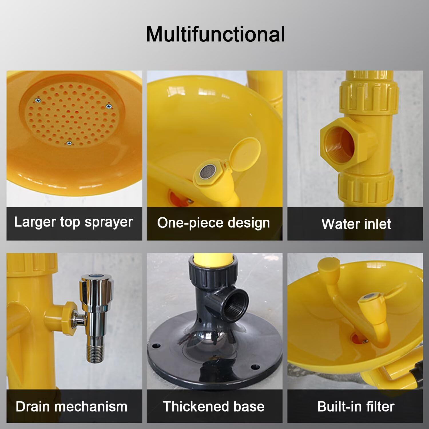 Estación de ducha de lavado de ojos, kit de seguridad de emergencia para uso industrial y de laboratorio, solución combinada aprobada por OSHA para seguridad ocular y corporal