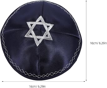 Star of David Kippah Yarmulke Jewish Skull Cap Hat for Men Boys