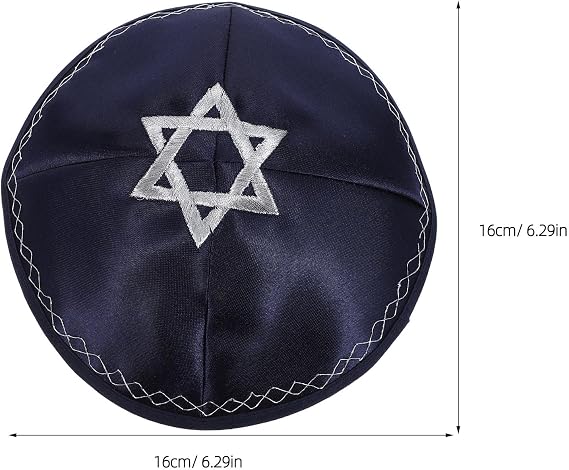 Star of David Kippah Yarmulke Jewish Skull Cap Hat for Men Boys