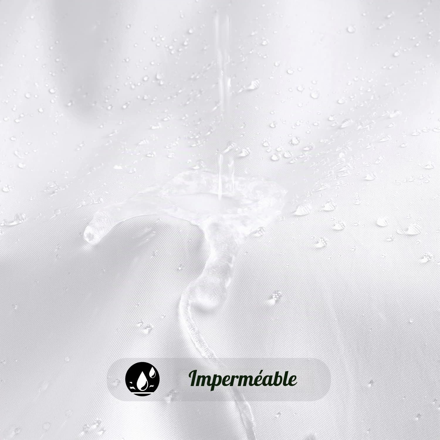 EurCross Rideau de douche 180x200 cm Blanc anti-moisissure imperméable lavable en machine